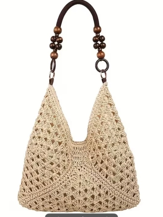 Handbags - BEIGE WOMEN’s elegant plaid knit SHOULDER BAG